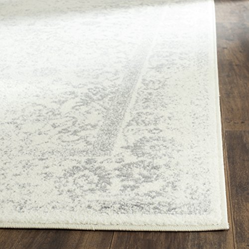 SAFAVIEH Adirondack Collection Area Rug - 9' x 12', Ivory & Silver, Oriental Distressed Design, Non-Shedding & Easy Care, Ideal for High Traffic Areas in Living Room, Bedroom (ADR109C)