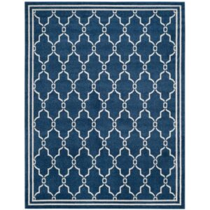 safavieh amherst collection area rug - 8' x 10', navy & beige, trellis design, non-shedding & easy care, ideal for high traffic areas in living room, bedroom (amt414p)