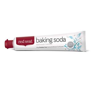 red seal baking soda toothpaste – neutralizes plaque acids, nourishes, protects teeth & gum health naturally & cleans for visibly brighter smile 3.5oz