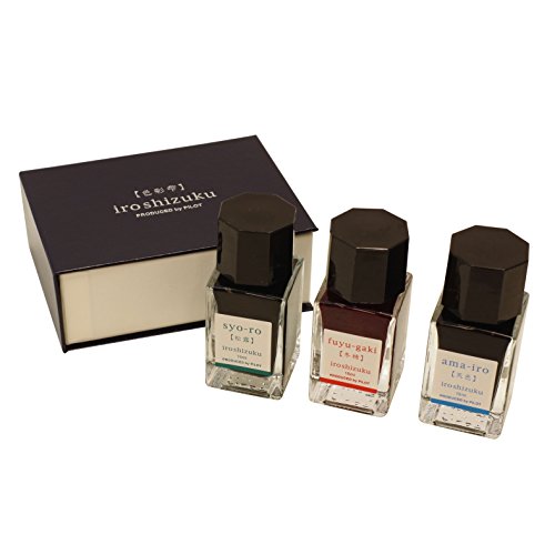 Pilot Iroshizuku Mini Fountain Pen Ink - 15 ml Bottle 3 Colors Set - AMA/FG/SY (Japan Import)