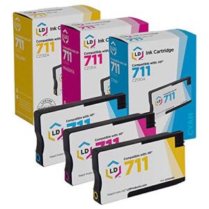 ld products remanufactured ink cartridge replacement for hp 711 (cyan, magenta, yellow, 3-pack)