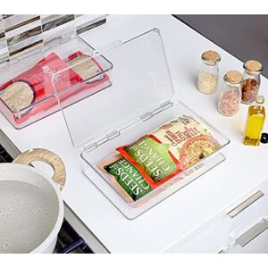 iDesign Kitchen Binz BPA-Free Plastic Stackable Organizer Box with Lid - 7.26" x 10.75" x 2.37", Clear