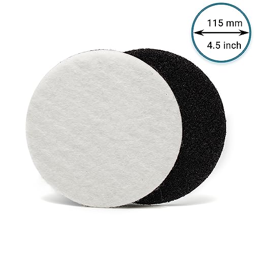 Glass Polish 11009 GP-PRO Felt Polishing Pad Set for Polishing Glass, Plastic, Metal, Marble | Ø 4.5 inch | Pack of 5 Pads