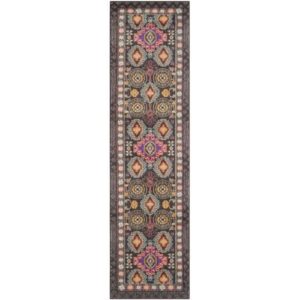 safavieh monaco collection runner rug - 2'2" x 8', brown & multi, boho rustic tribal design, non-shedding & easy care, ideal for high traffic areas in living room, bedroom (mnc240b)
