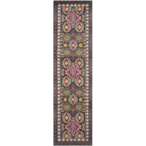 SAFAVIEH Monaco Collection Runner Rug - 2'2" x 8', Brown & Multi, Boho Rustic Tribal Design, Non-Shedding & Easy Care, Ideal for High Traffic Areas in Living Room, Bedroom (MNC240B)