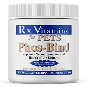 rx vitamins for pets phos-bind for dogs & cats - supports normal function & health of kidneys - 200 g powder