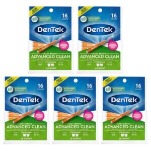 dentek easy brush interdental cleaners, mint, 16 count (pack of 5)