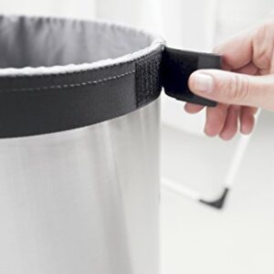 Brabantia Laundry Bin with Black Plastic Lid, 35 L - Matt Steel