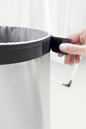 Brabantia Laundry Bin with Black Plastic Lid, 35 L - Matt Steel