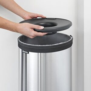 Brabantia Laundry Bin with Black Plastic Lid, 35 L - Matt Steel