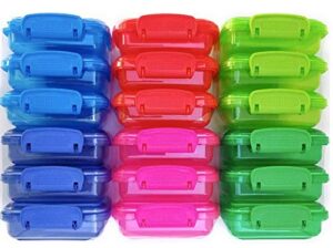 mini lock-top snack containers set of 6 colors may vary