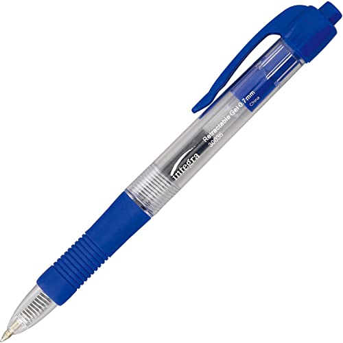 Integra 30036 Gel Pen, Retractable, Comfort Grip, 7Mm Point, Blue