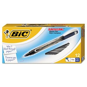 bic fpin11be intensity permanent marker pen, 5mm, fine, blue, dozen