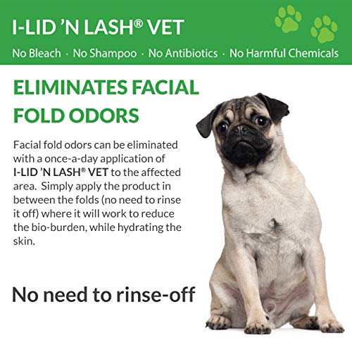 I-LID ’N LASH Vet Dog Eye Wipes - Best Tear Stain Remover for Dogs (60 Wipes) | Prevents Puppy Tear Stains with Hyaluronan | Cat Eye Wipes for Discharge - No Antibiotics or Harmful Chemicals