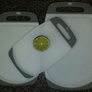 Clean Cut Cutting Board Set - 3 Piece - Poly Plastic Kitchen Chopping Set - Gray