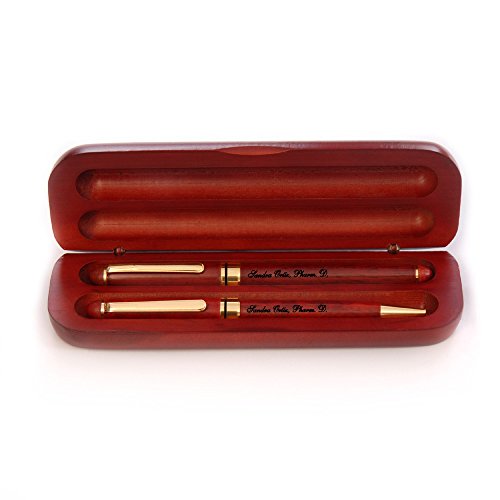 Thanh 39's Personalized Rosewood Case and Two Pens for Pharmacists