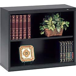 tennsco b30bk metal bookcase, two-shelf, 34-1/2w x 13-1/2d x 28h, black
