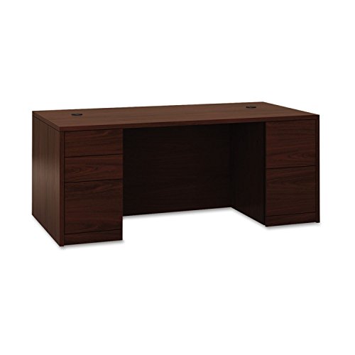 HON 105890Nn 10500 Series Double Pedestal Desk, Full-Height Pedestals, 72W X 36D, Mahogany