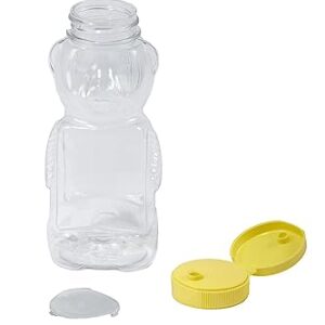 Little Giant Plastic Bear Bottle Honey Squeeze Bottle with Flip-top Lid (12 Ounce, 12 Pack) (Item No. HBEAR12)