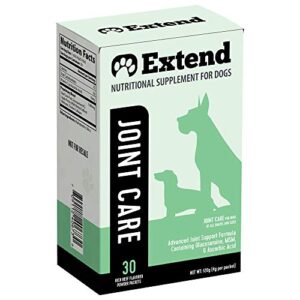 extend - joint care for dogs - 1 month supply - glucosamine for dogs with msm & ascorbic acid - pure grade ingredients.