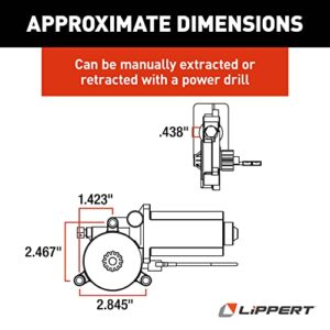 Solera Lippert Replacement Power Awning Motor with Dual Connectors, 12-Volt DC, 75-RPM, Fits Short, Flat or Pitched Awnings on 5th Wheel RVs, Travel Trailers, Motorhomes - 266149