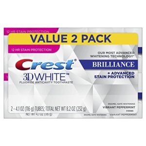 crest 3d white brilliance vibrant peppermint toothpaste, pack of 2