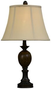 decor therapy mae resin and marble table lamp, bronze