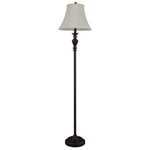 decor therapy pl1644 61.5" walnut ridge brass floor lamp