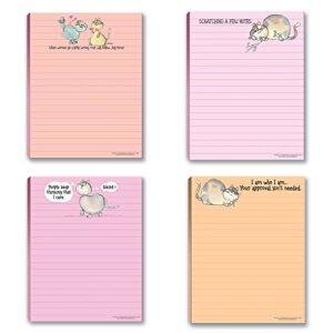 stonehouse collection cat notepads - 4 assorted funny cat note pads - usa made (cat)