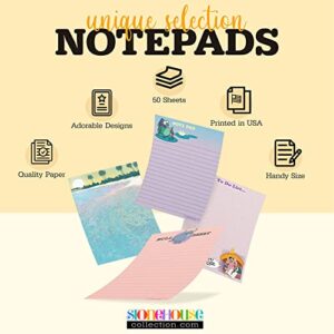 Stonehouse Collection Fun Pattern Designs Pads - USA Made- 4 Assorted Notepads - Shopping List, Teachers, Home, Office, Small Gift - USA Made