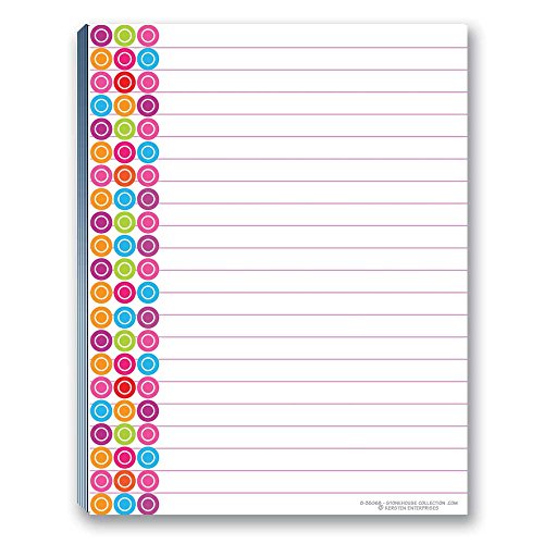 Stonehouse Collection Fun Pattern Designs Pads - USA Made- 4 Assorted Notepads - Shopping List, Teachers, Home, Office, Small Gift - USA Made