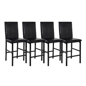 homelegance tempe dining counter height chair (set of 4), faux leather, dark brown