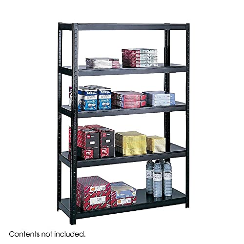 Safco 5246Bl Boltless Steel Shelving Five-Shelf 48W X 18D X 72H Black