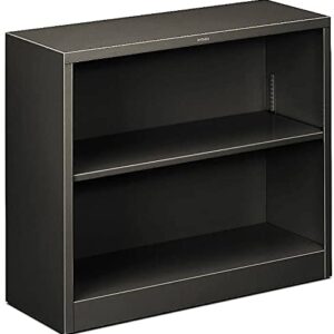 HON S30abcs Metal Bookcase, Two-Shelf, 34-1/2W X 12-5/8D X 29H, Charcoal