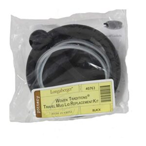 longaberger woven traditions travel mug lid replacement kit, black (40763)