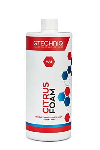 Gtechniq - W4 Citrus Foam - High Content Foaming Agent, Removes Dirt and Road Grime, Non-Caustic Formula, Maximum Gloss Retention Snow Foam (1 Liter)