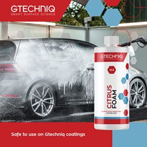 Gtechniq - W4 Citrus Foam - High Content Foaming Agent, Removes Dirt and Road Grime, Non-Caustic Formula, Maximum Gloss Retention Snow Foam (1 Liter)