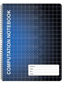 bookfactory computation notebook/engineering notebook - 100 pages (9 1/4" x 11 3/4") - scientific grid pages, durable translucent cover, wire-o binding (comp-100-cwg-a-(computation))
