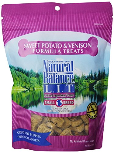 Natural Balance L.I.T. Sweet Potato and Venison Formula Dog Treats, Small Breed, 16-Ounce (2 Packs 8-Ounce each)