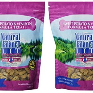 Natural Balance L.I.T. Sweet Potato and Venison Formula Dog Treats, Small Breed, 16-Ounce (2 Packs 8-Ounce each)