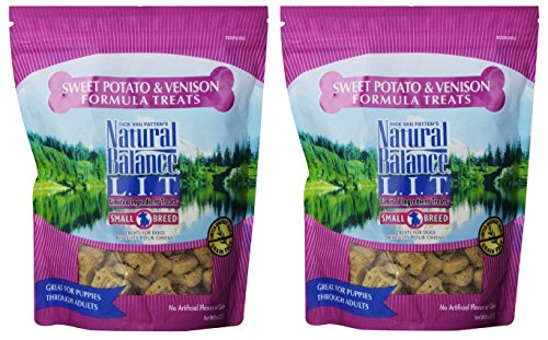 Natural Balance L.I.T. Sweet Potato and Venison Formula Dog Treats, Small Breed, 16-Ounce (2 Packs 8-Ounce each)