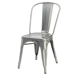 modern home cassandra contemporary steel stackable tolix-style dining chair - gunmetal