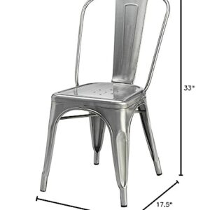 Modern Home Cassandra Contemporary Steel Stackable Tolix-Style Dining Chair - Gunmetal