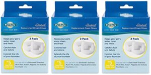 petsafe drinkwell 3 pack of replacement foam filter for 360 lotus pet fountain, 2 filters per pack