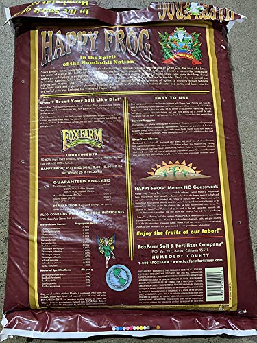 Fox Farm FX14047-2PK FOXFARM FX14047 pH Adjusted Happy Frog Organic Bags 2 CUFT, Brown Potting Soil