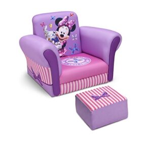 delta children upholstered chair with ottoman, disney minnie mouse