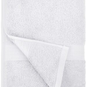 Amazon Basics 6-Piece Fade Resistant Bath towel, Hand and Washcloth Set -Cotton, White, 14.25" L x 10.85" W