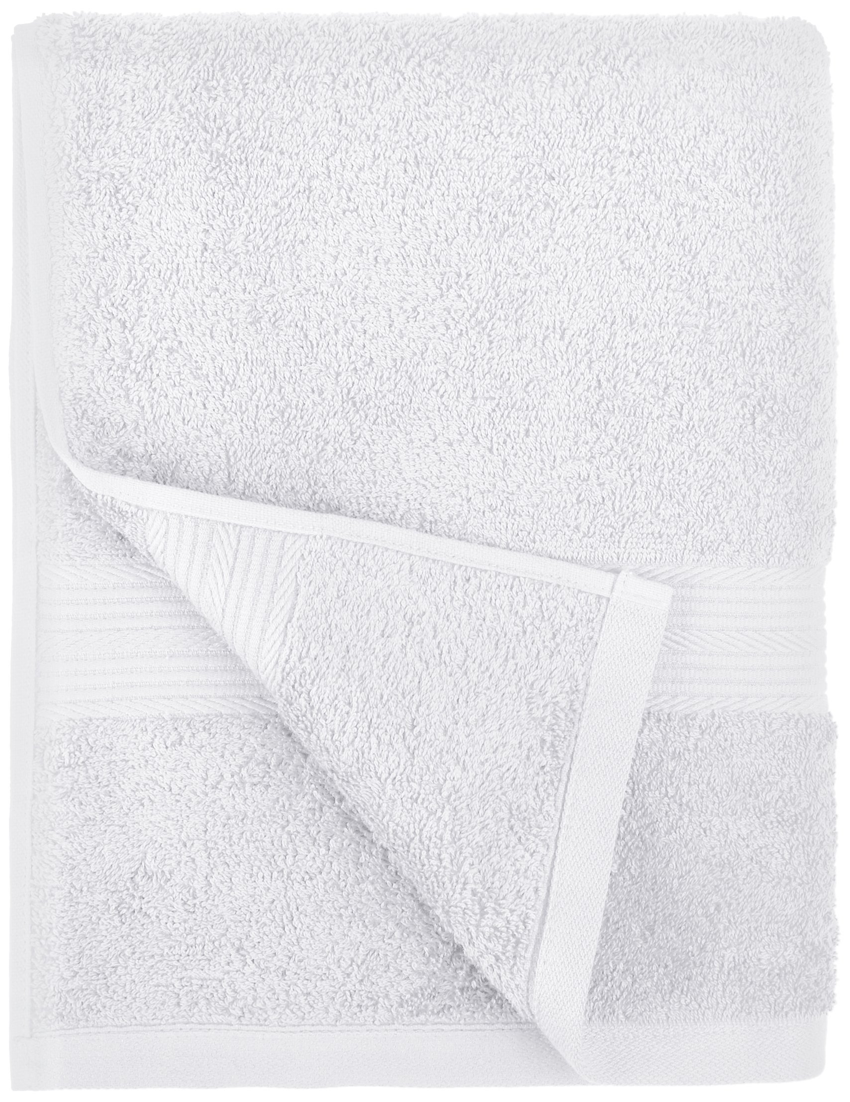 Amazon Basics 6-Piece Fade Resistant Bath towel, Hand and Washcloth Set -Cotton, White, 14.25" L x 10.85" W