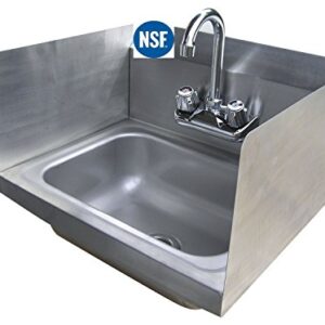 Stainless Steel Hand Sink with Side Splash - NSF - Commercial Equipment 12" X 12"