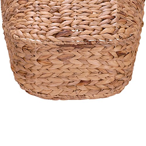 Household Essentials ML-4002 Tall Water Hyacinth Wicker Basket with Handles | Natural, Brown, Natural